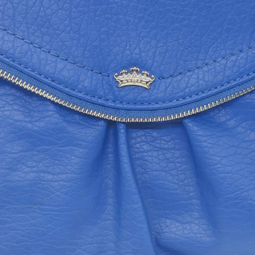 Juicy Couture Purse Crossbody Bag Faux Pebbled Leather Peacock Blue W/ Bag Charm - Picture 4 of 10